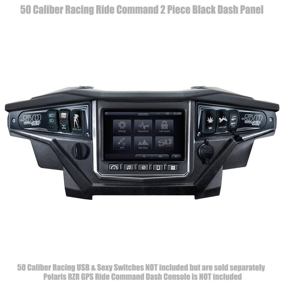50 Caliber Racing Ride Command XP1000 6 Switch Dash Panel