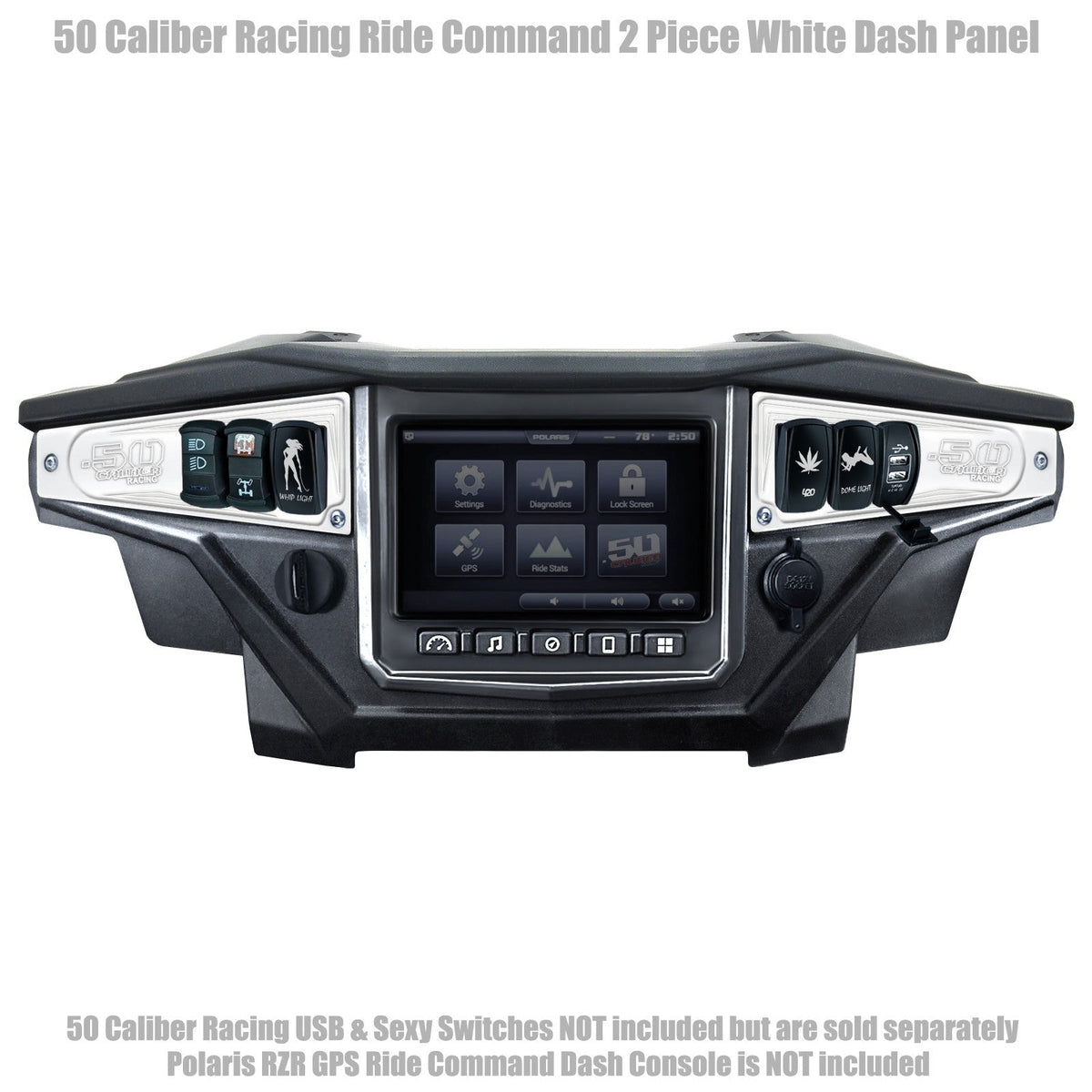 50 Caliber Racing Ride Command XP1000 6 Switch Dash Panel