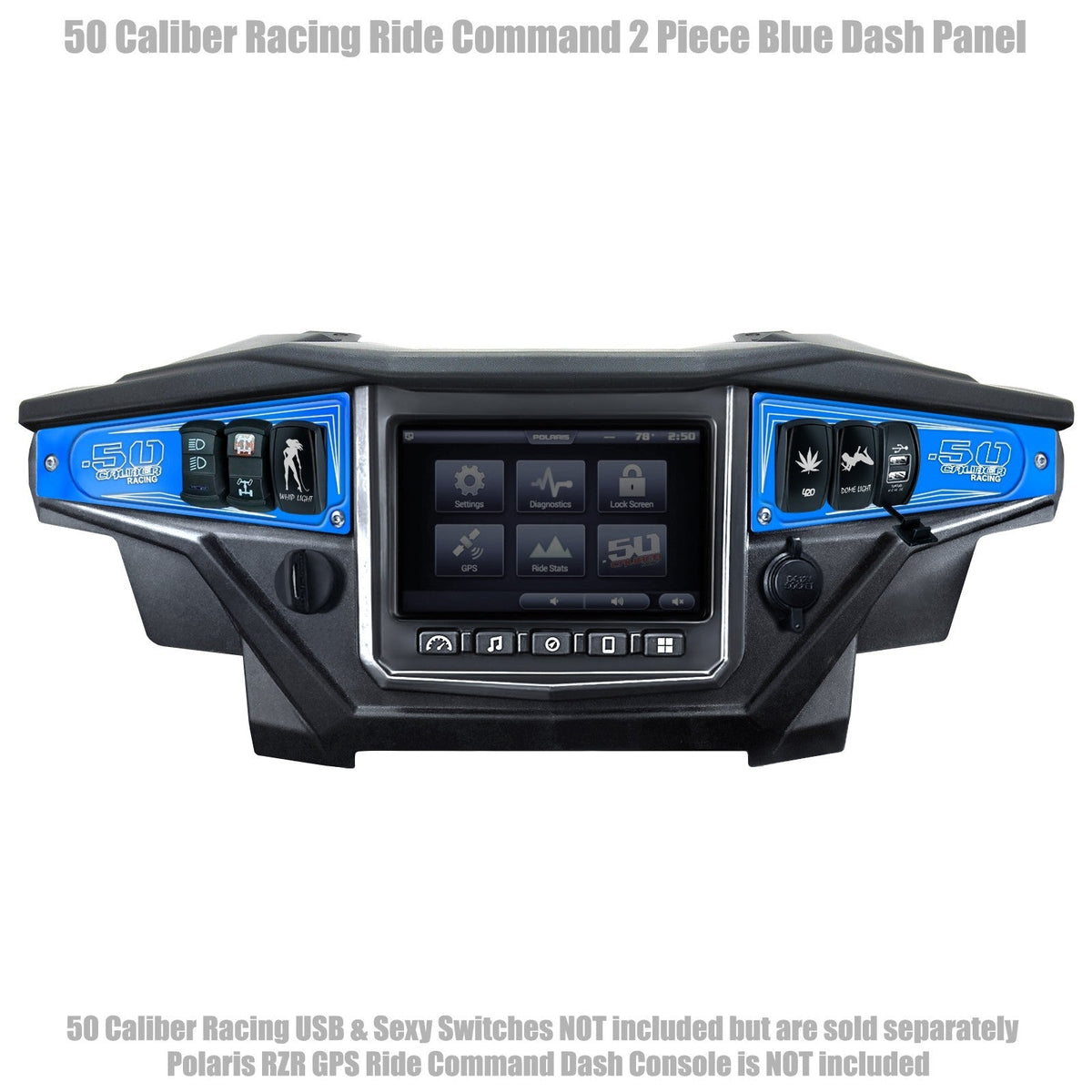 50 Caliber Racing Ride Command XP1000 6 Switch Dash Panel