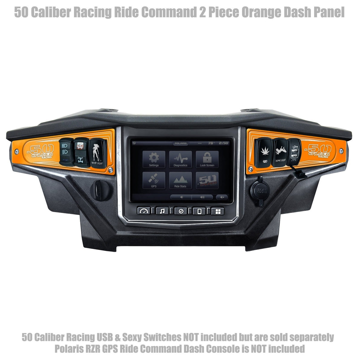 50 Caliber Racing Ride Command XP1000 6 Switch Dash Panel