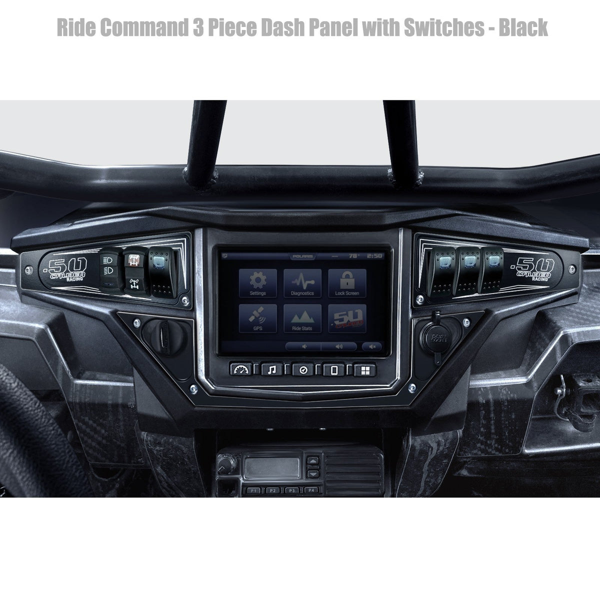 50 Caliber Racing Ride Command XP1000 6 Switch Dash Panel