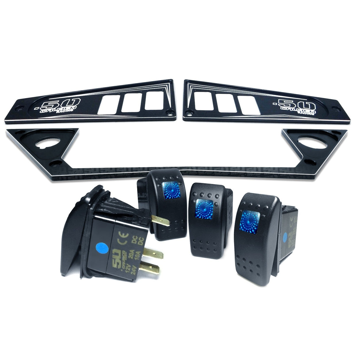50 Caliber Racing Ride Command XP1000 6 Switch Dash Panel