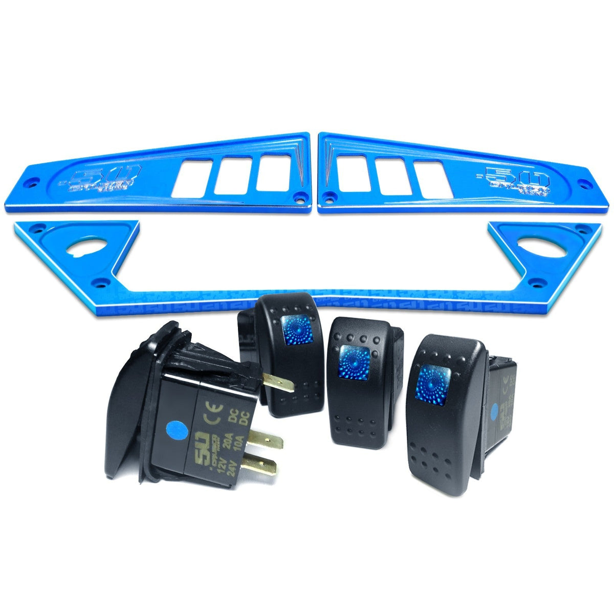 50 Caliber Racing Ride Command XP1000 6 Switch Dash Panel
