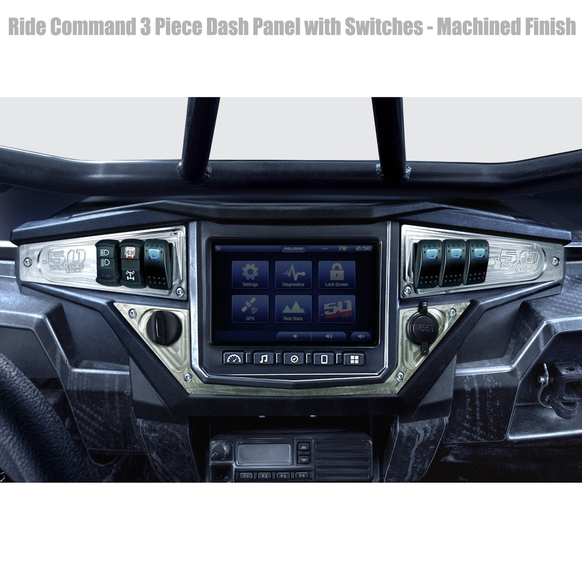 50 Caliber Racing Ride Command XP1000 6 Switch Dash Panel
