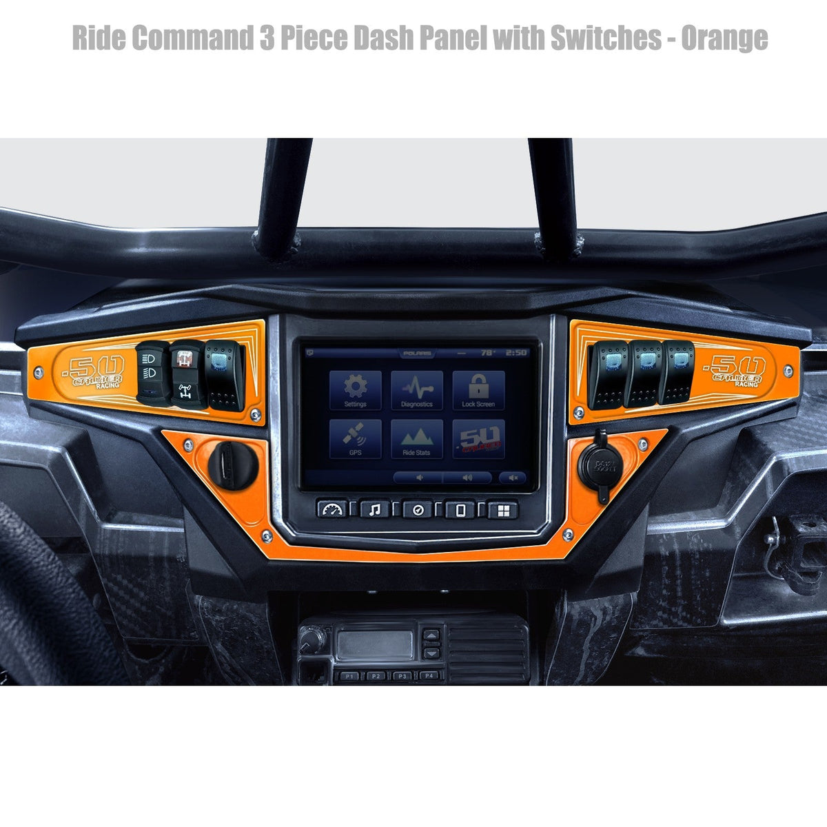 50 Caliber Racing Ride Command XP1000 6 Switch Dash Panel