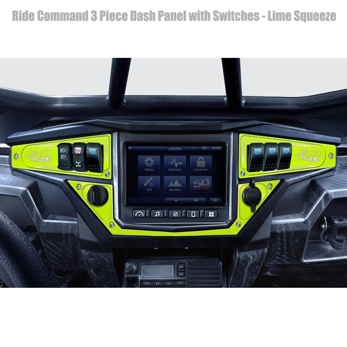 50 Caliber Racing Ride Command XP1000 6 Switch Dash Panel