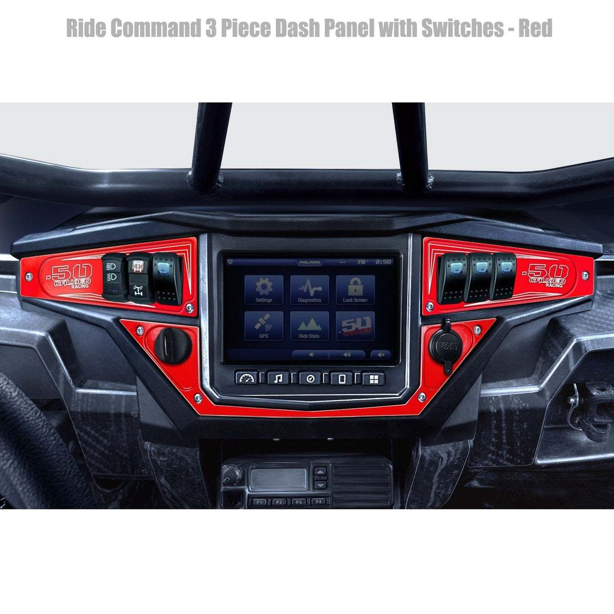 50 Caliber Racing Ride Command XP1000 6 Switch Dash Panel