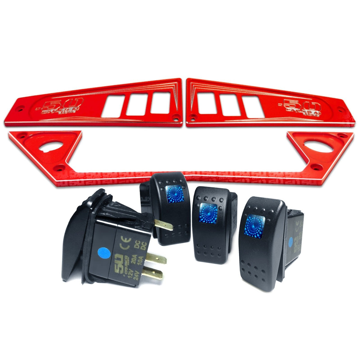 50 Caliber Racing Ride Command XP1000 6 Switch Dash Panel