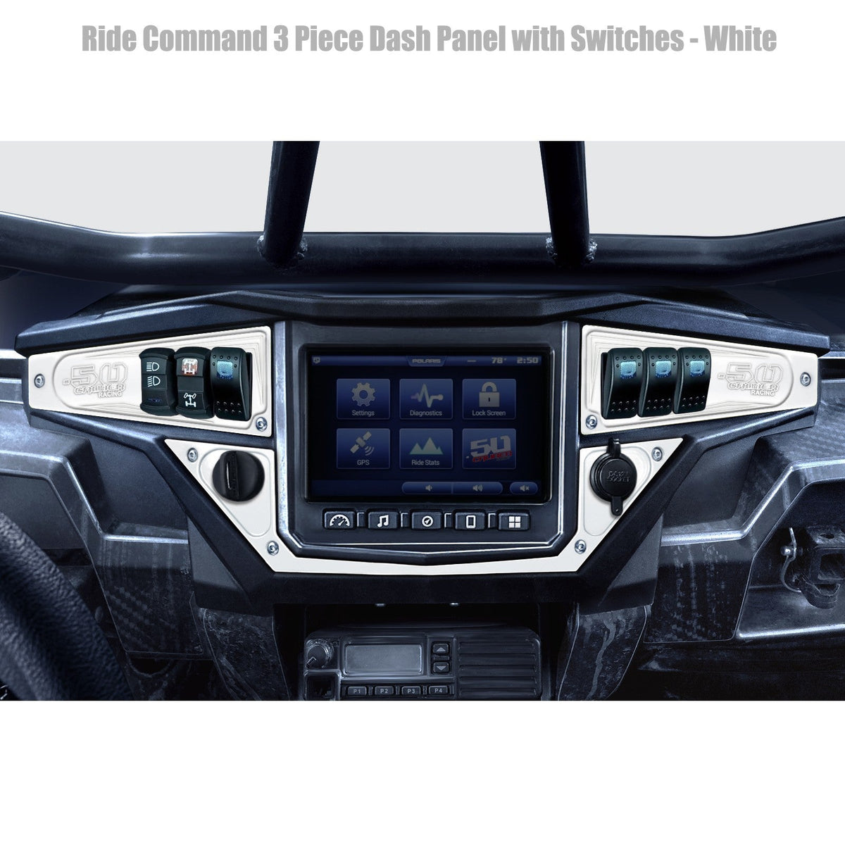 50 Caliber Racing Ride Command XP1000 6 Switch Dash Panel