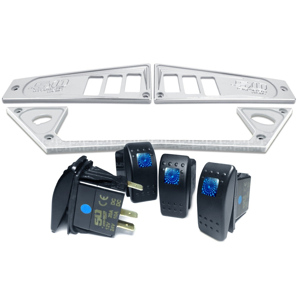 50 Caliber Racing Ride Command XP1000 6 Switch Dash Panel