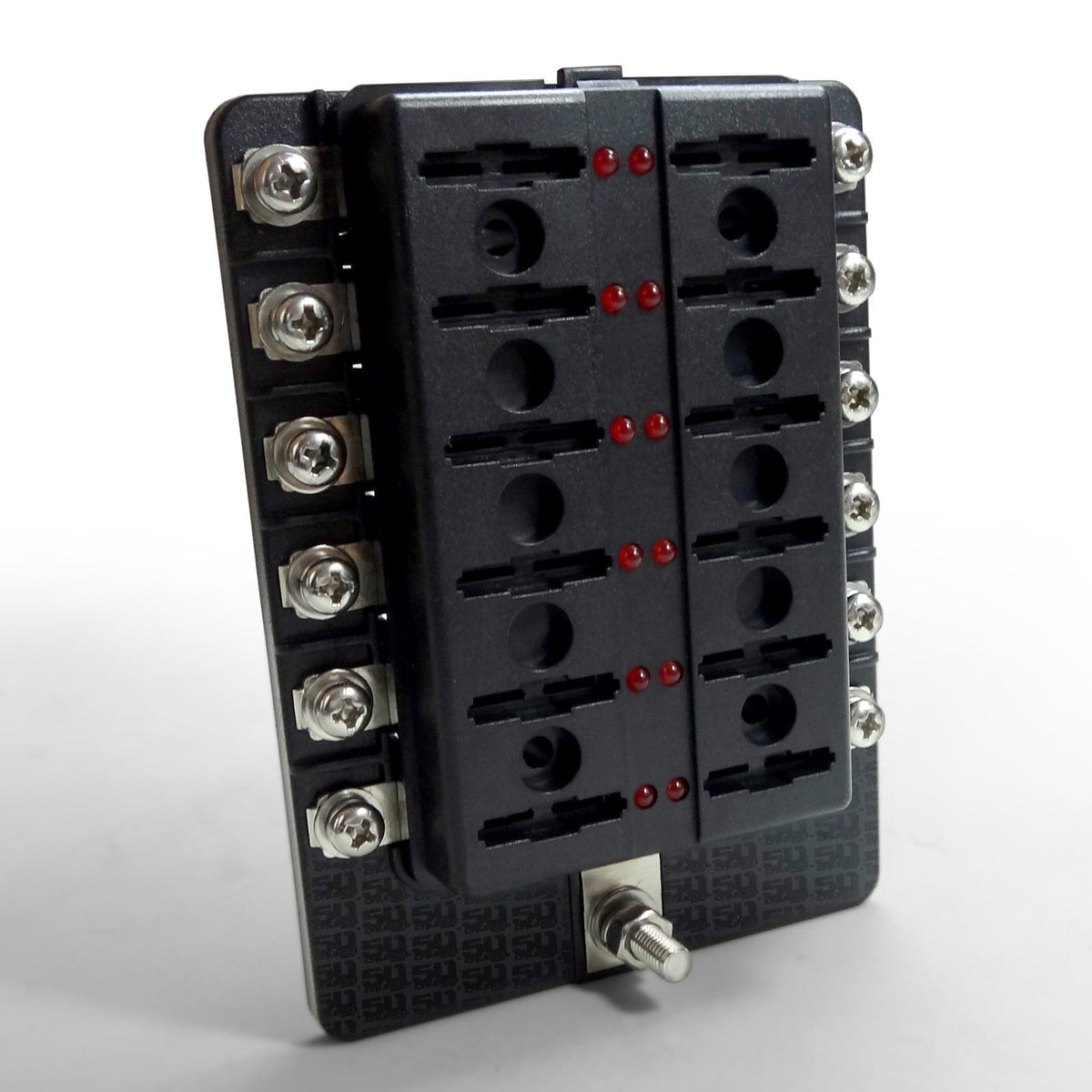 50 Caliber Racing 12 Way Standard LED Circuit Screw Fuse Block
