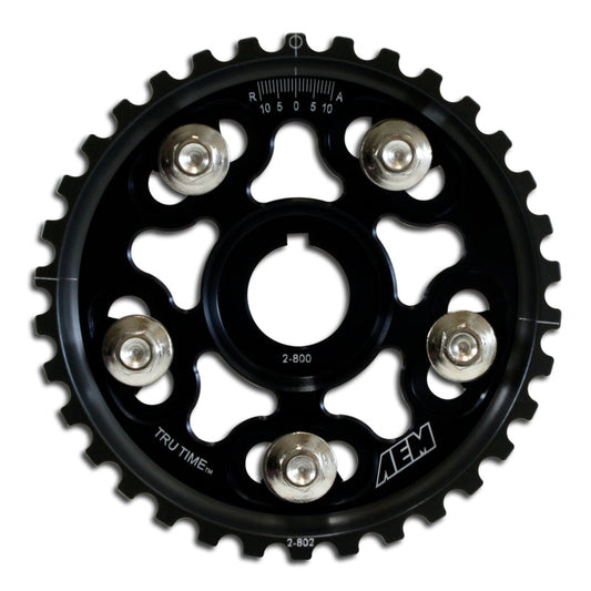AEM Electronics Tru-Time Cam Gear Black 5-Bolt Honda B Series