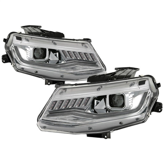 Spyder Chevy Camaro 16-18 Halogen Model Projector Headlights Chrome PRO-YD-CCAM16HALSI-SEQ-C 5087348