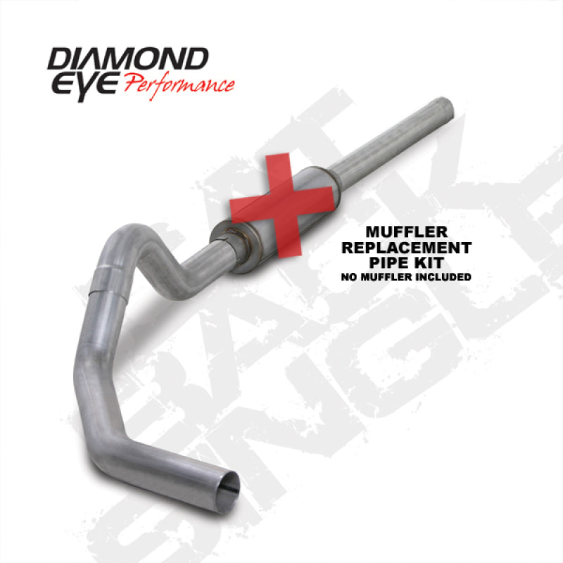 Diamond Eye Kit 4in CB Mflr Rplcment Pipe Sgl AL: 2004.5-2007.5 Dodge Cummins 600