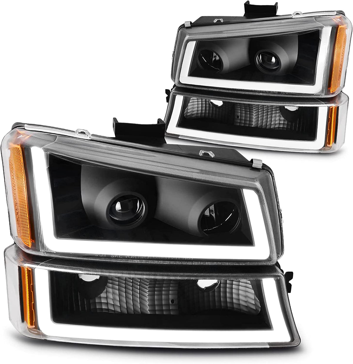 Dwvo Headlight Assembly Compatible With Chevy Silverado Avalanche 1500 2500 3500 Black Clear Housing