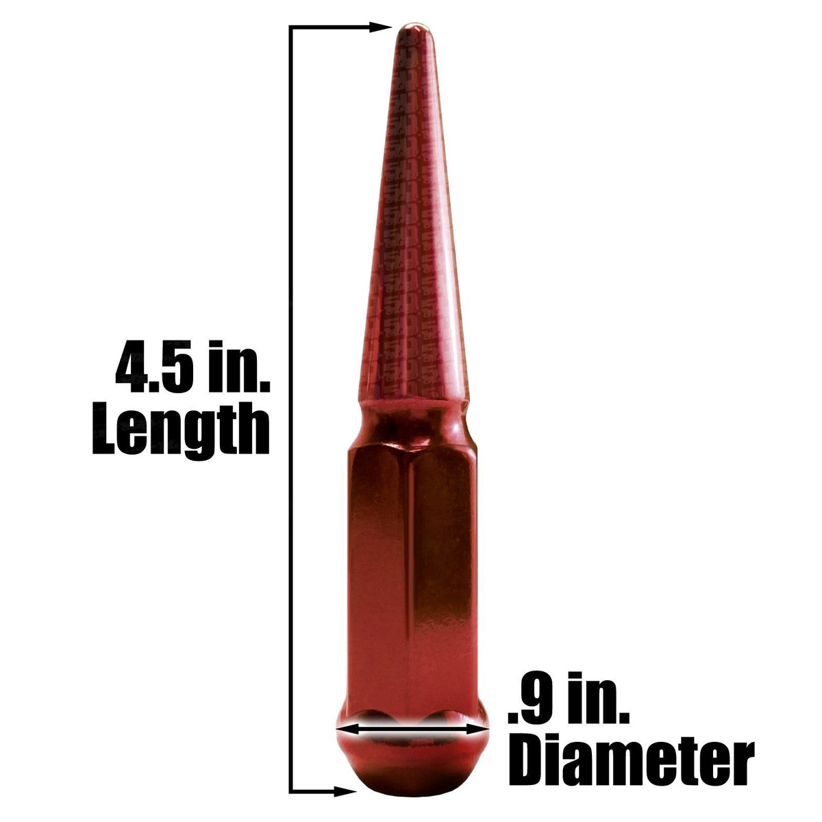 50 Caliber Racing 4pc 4.5in Spike Lug Nuts