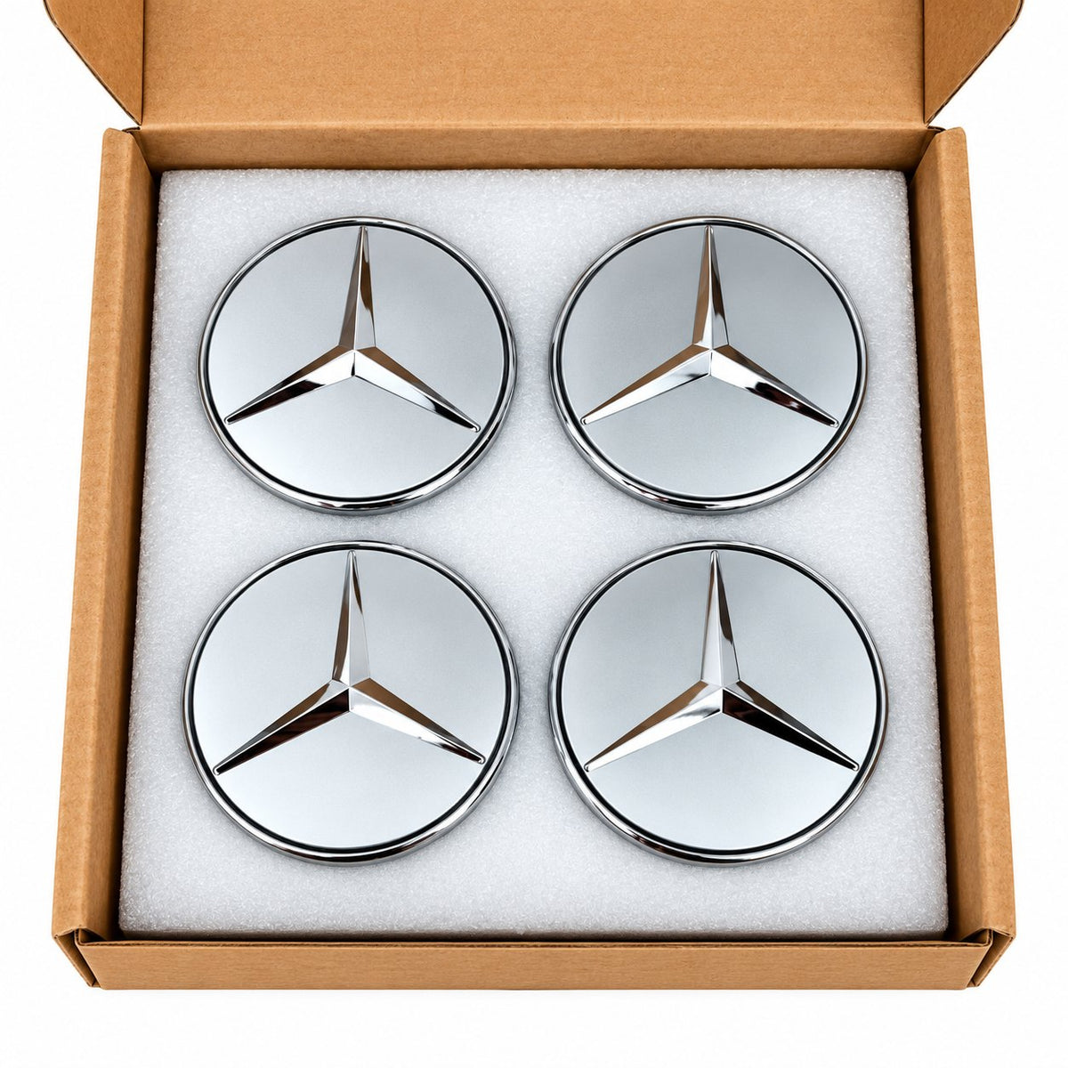 75mm Floating Center Wheel Caps for Mercedes Benz - image 2