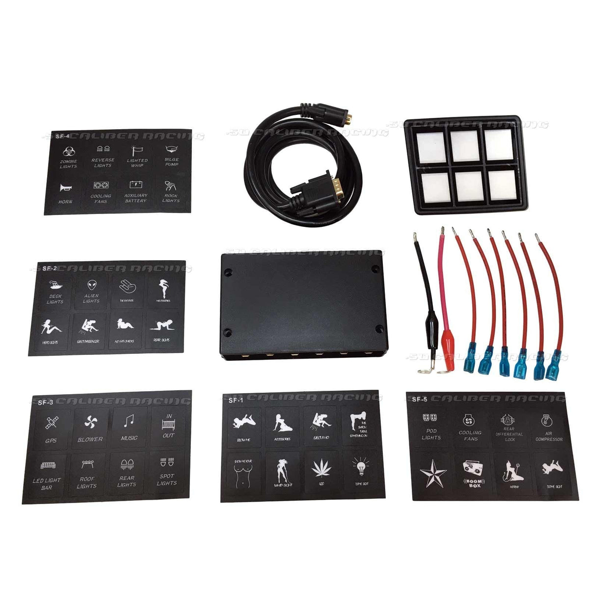 50 Caliber Racing Slim Mount 6 Switch Touch Panel