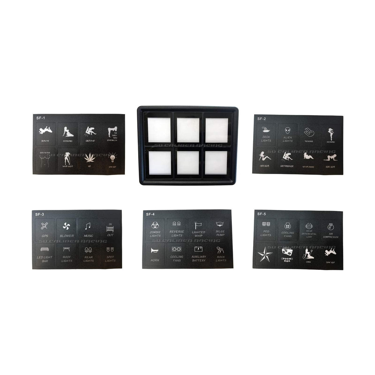 50 Caliber Racing Slim Mount 6 Switch Touch Panel