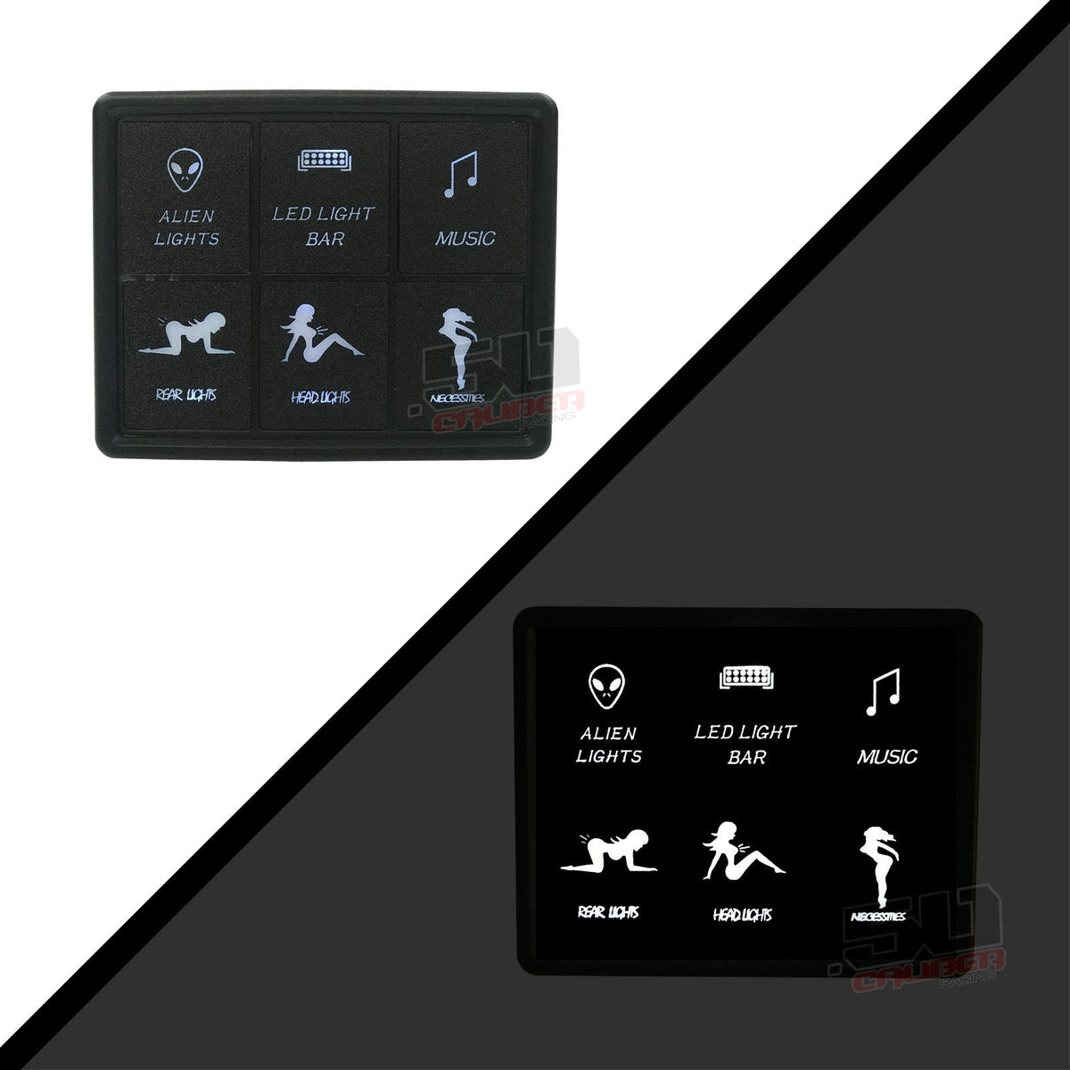 50 Caliber Racing Slim Mount 6 Switch Touch Panel