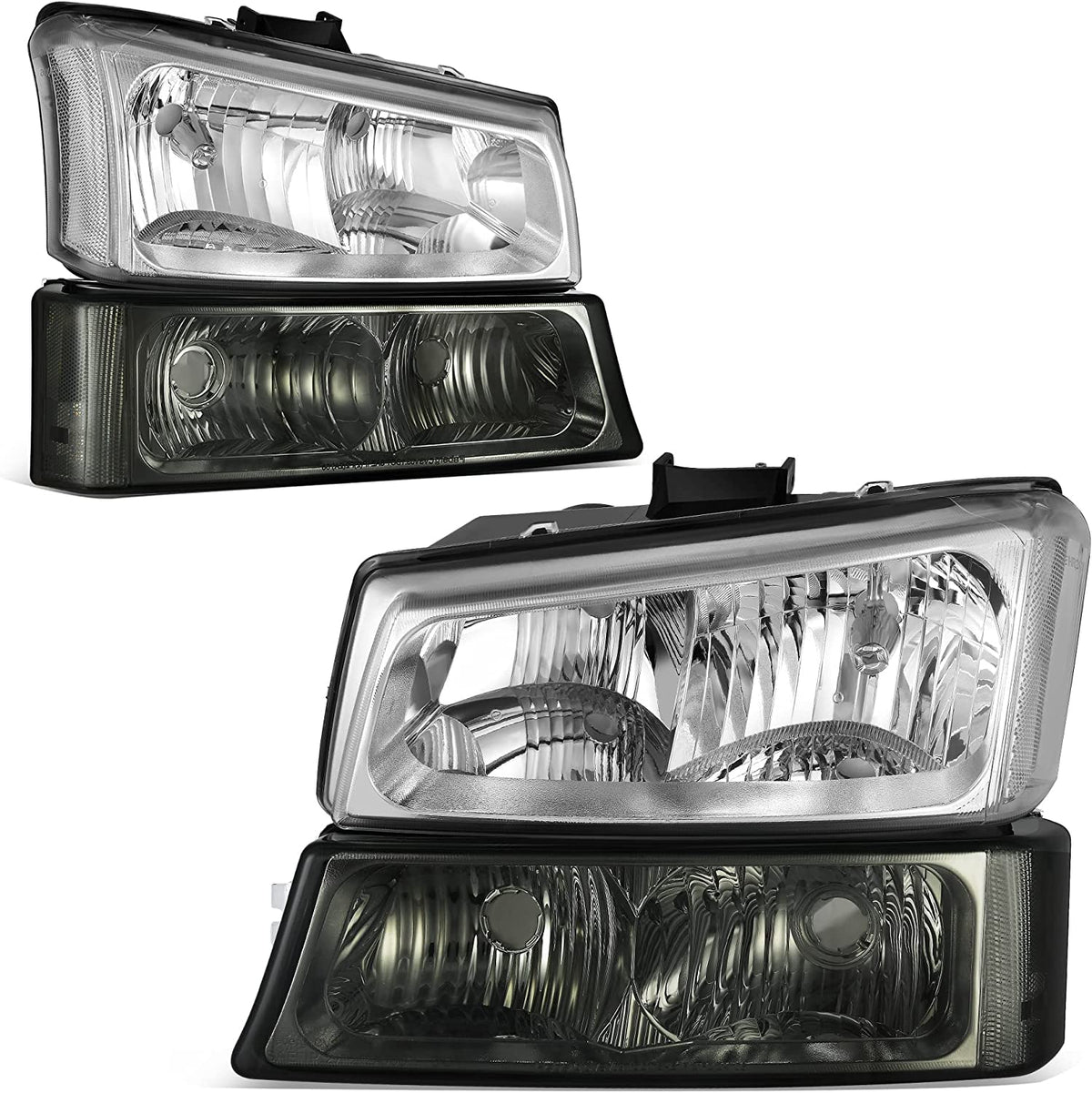 2003-2006 Chevrolet Silverado 1500 / 2500 / 3500 & Avalanche 4-Piece Headlight & Bumper Light Set