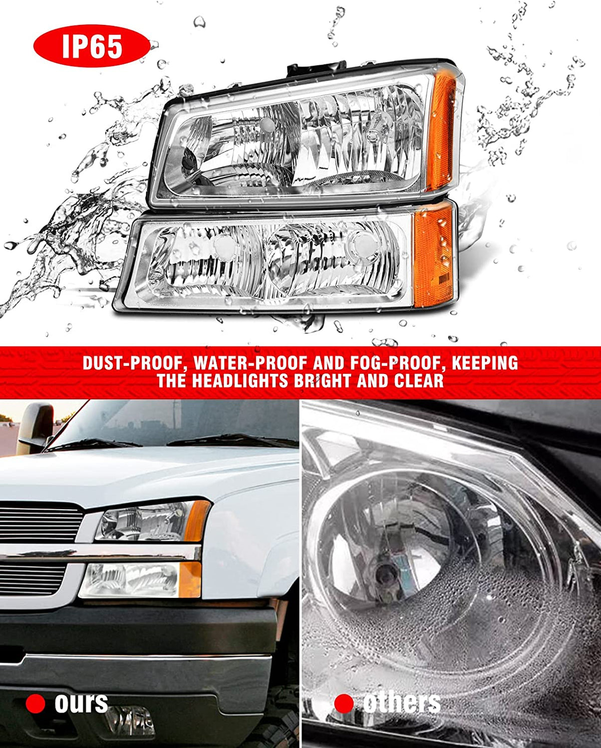 2003-2006 Chevrolet Silverado 1500 / 2500 / 3500 & Avalanche Headlights – Pair