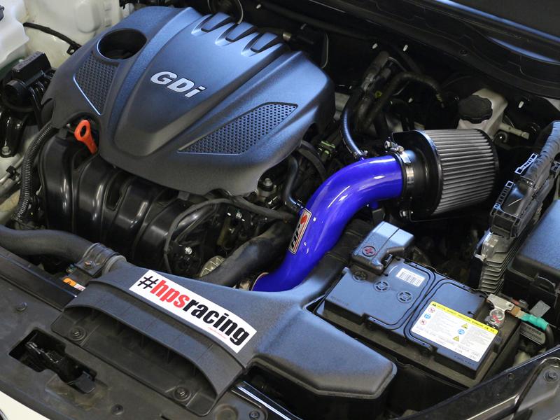 HPS Shortram Air Intake Kit 2011-2015 Kia Optima 2.4L, Includes Heat Shield, Blue