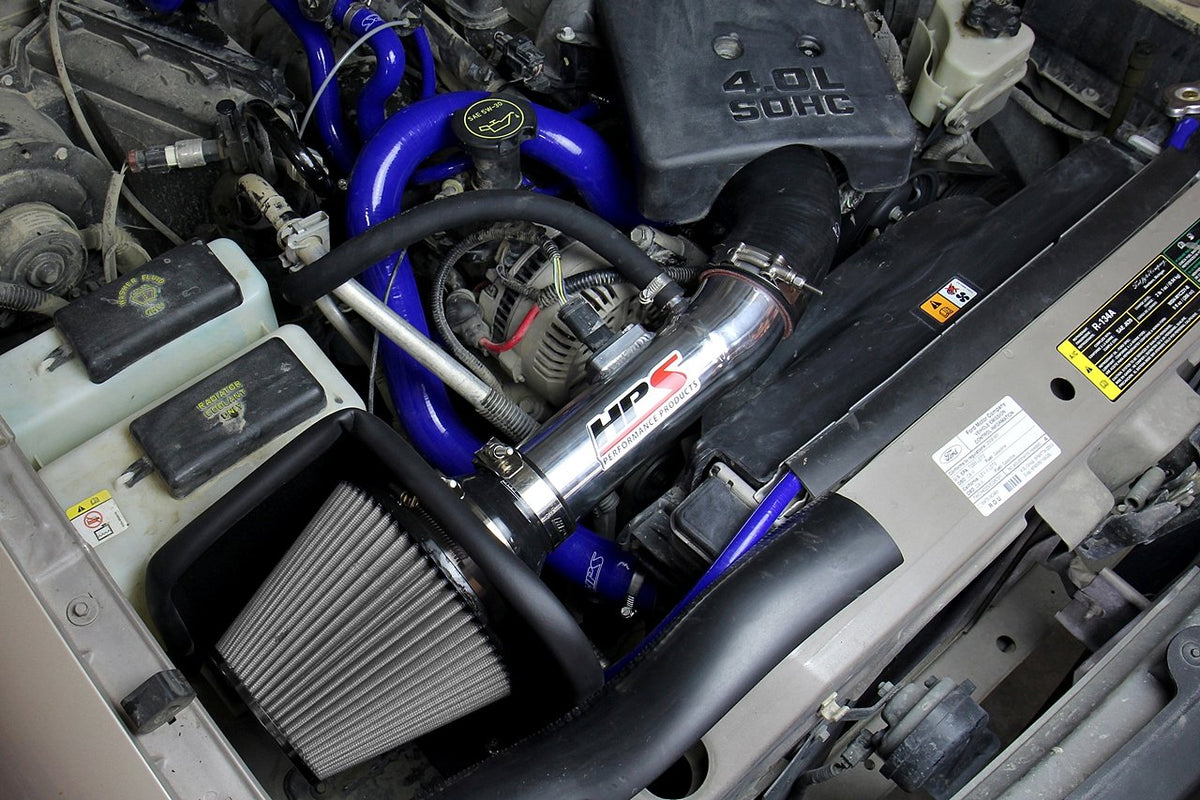 HPS Shortram Air Intake Kit 2004-2009 Mazda B4000 4.0L V6, Includes Heat Shield, Blue