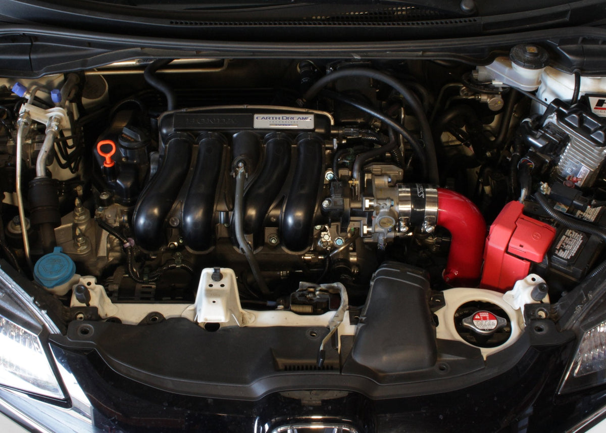 HPS Cold Air Intake Kit 2015-2018 Honda Fit 1.5L Manual Trans., Converts to Shortram, Red