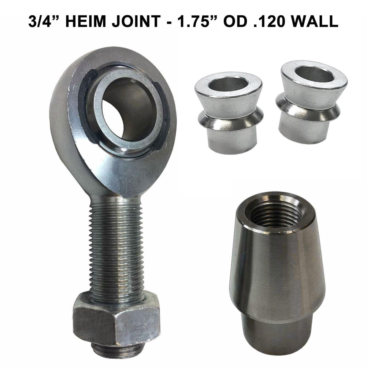 50 Caliber Racing Single Joint Rod End - 3/4" Chromoly Heim - 1.75" OD Tubing