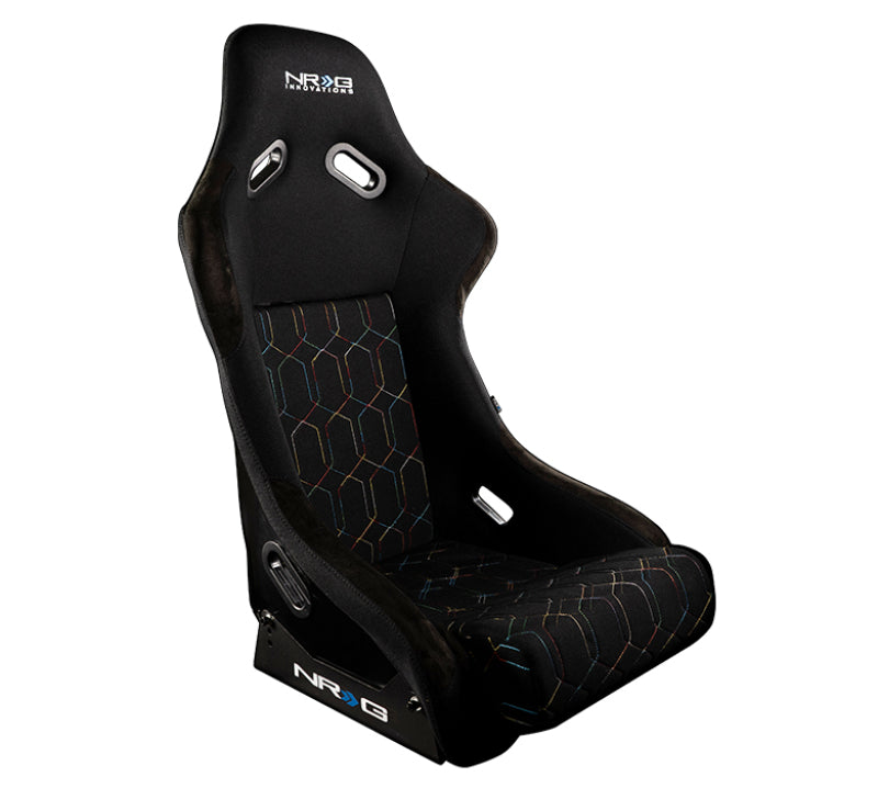 797 Offroad NRG FRP Bucket Seat (Black w/ Multi Color Geometric Pattern) - Large