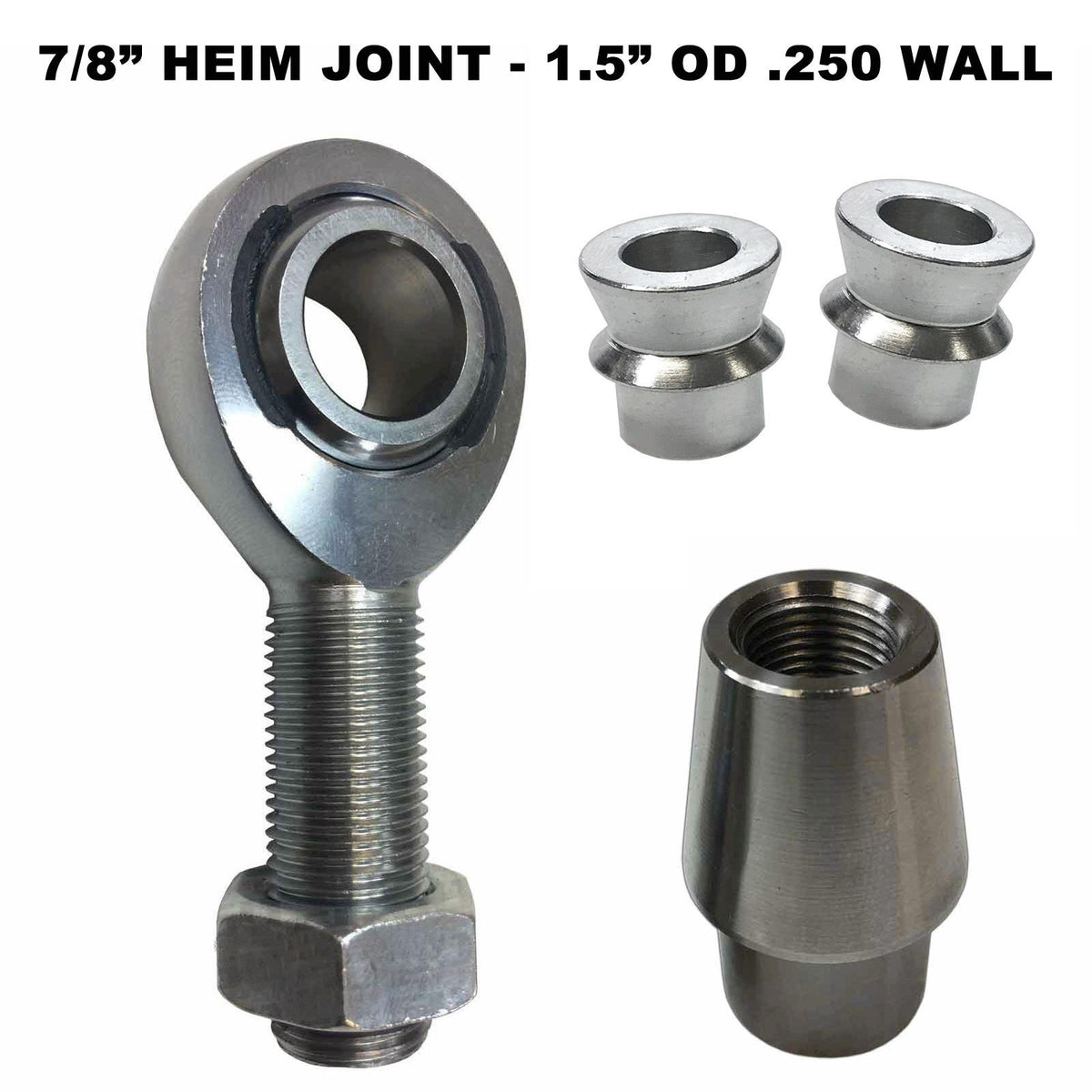 50 Caliber Racing Single Joint Rod End - 7/8" Chromoly Heim - 1.5" OD Tubing