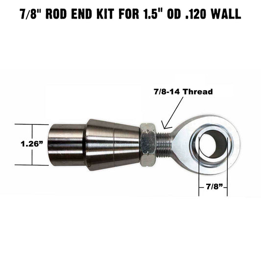 50 Caliber Racing Panhard Bar Fab Kit - 7/8" Chromoly Heim - 1.5" OD Tubing