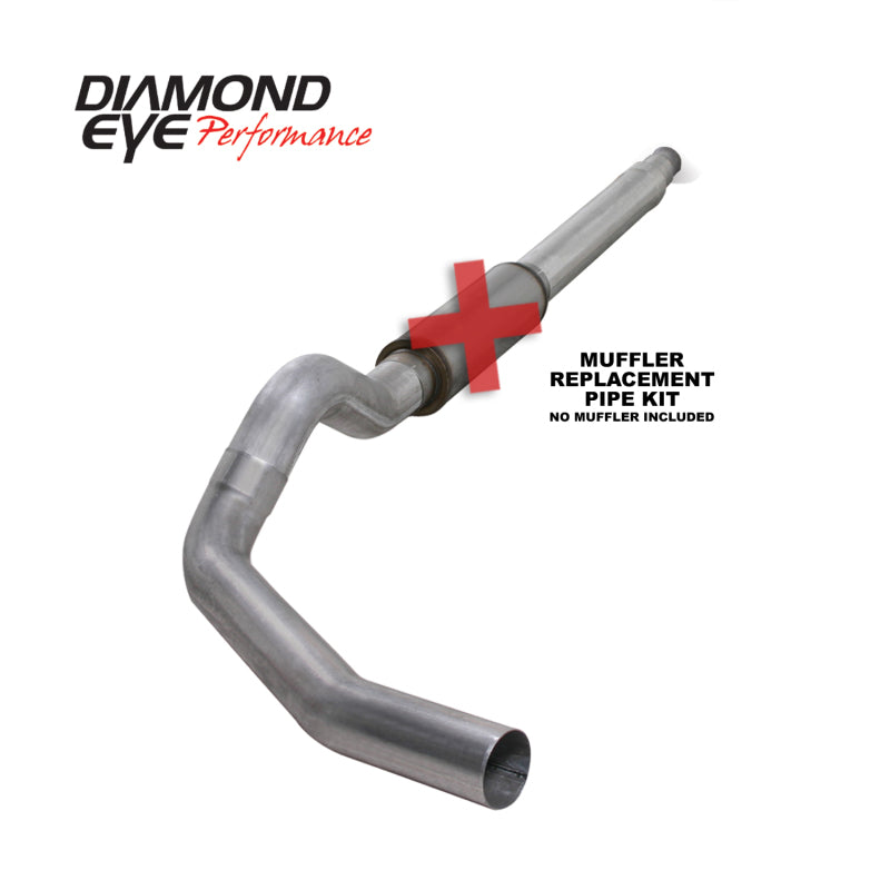 Diamond Eye Kit 5in CB Mflr Rplcment Pipe Sgl AL: 94-97 Ford 7.3L F250/F350 Pwrstroke