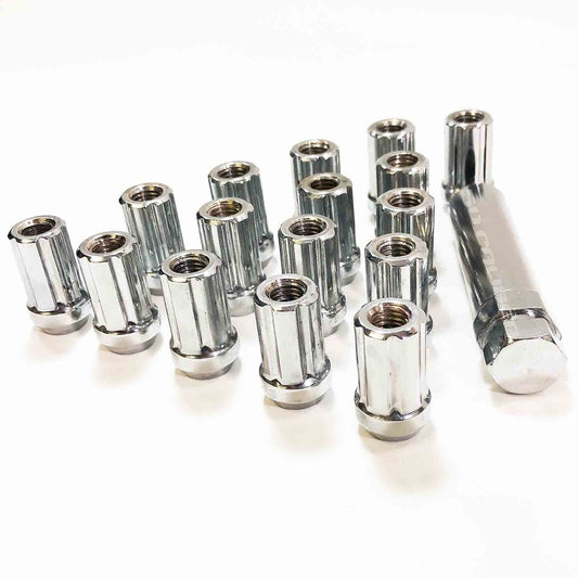 50 Caliber Racing Chrome Locking Lug Nuts - 16 Pack