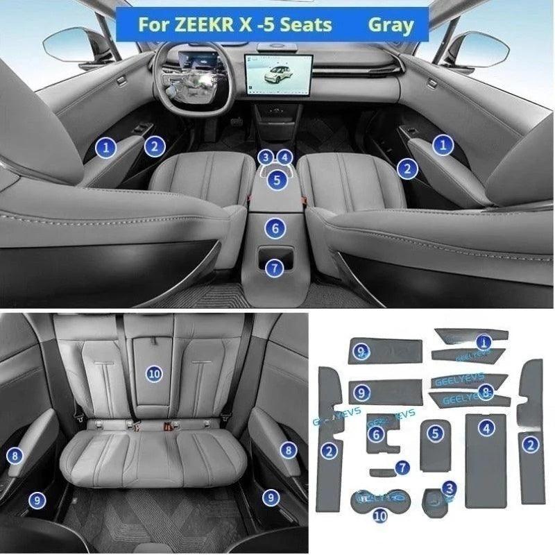 EVSTITAN Water Cups, Door And Center Console Anti-Slip Mats