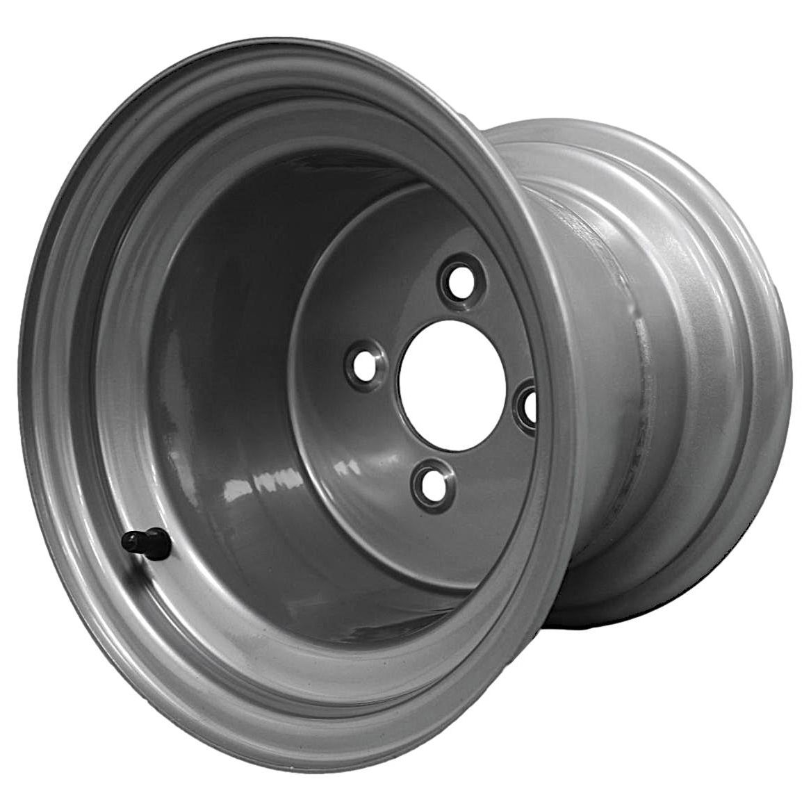 Antego 10x8.5 Chrome-Silver Mower Wheels, 4-on-4, 4-Pack