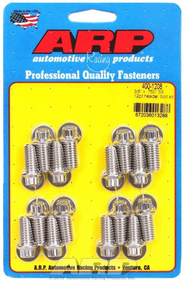 ARP S/S S/S Header Bolt Kit - 3/8 x .750 UHL (16) - 4001208