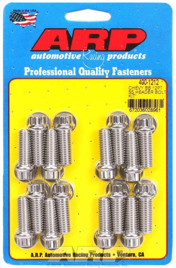 ARP S/S S/S Header Bolt Kit - 3/8 x 1.00 UHL (16) - 4001212