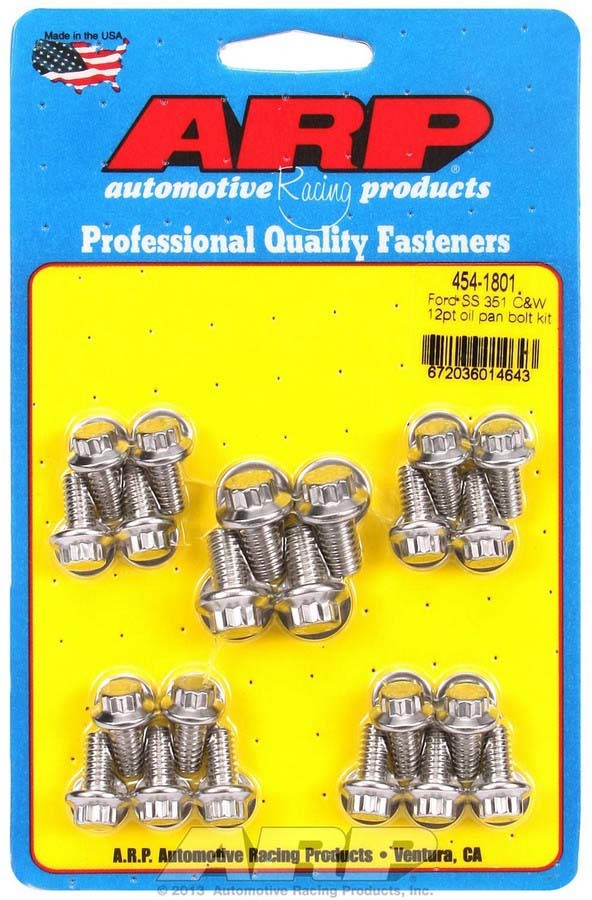 ARP SS Ford Stainless 12-Point Oil Pan Bolt Kit - 4541801
