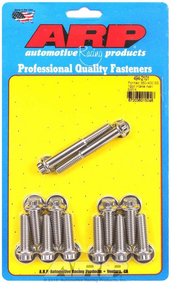 ARP Pontiac S/S Intake Bolt Kit 12pt. - 4942101