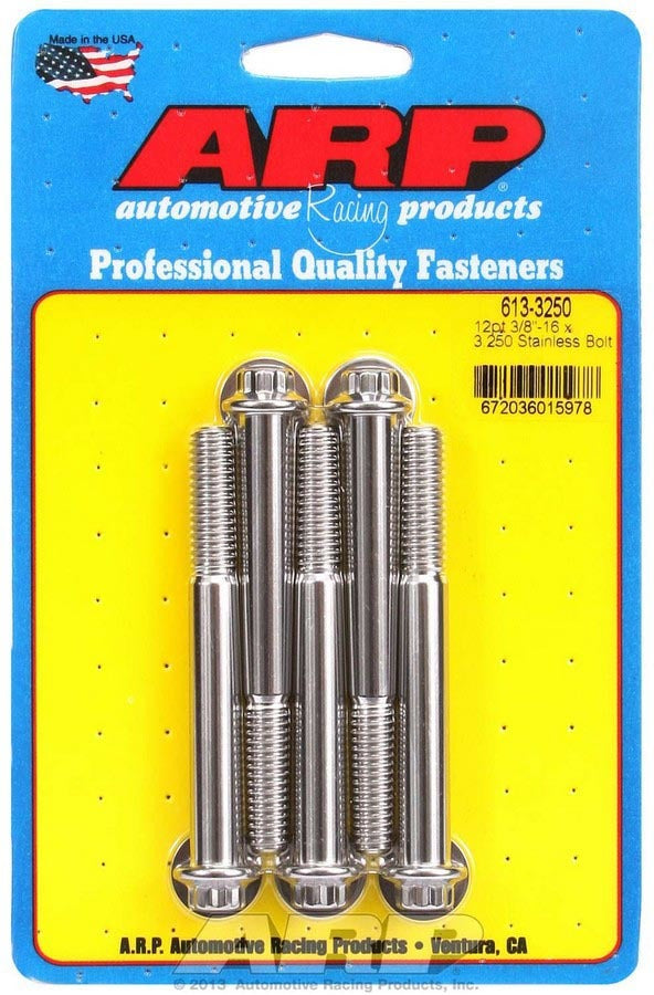 ARP S/S S/S Bolt Kit - 12pt. (5) 3/8-16 x 3.250 - 6133250