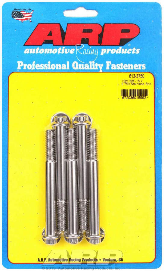 ARP S/S S/S Bolt Kit - 12pt. (5) 3/8-16 x 3.750 - 6133750