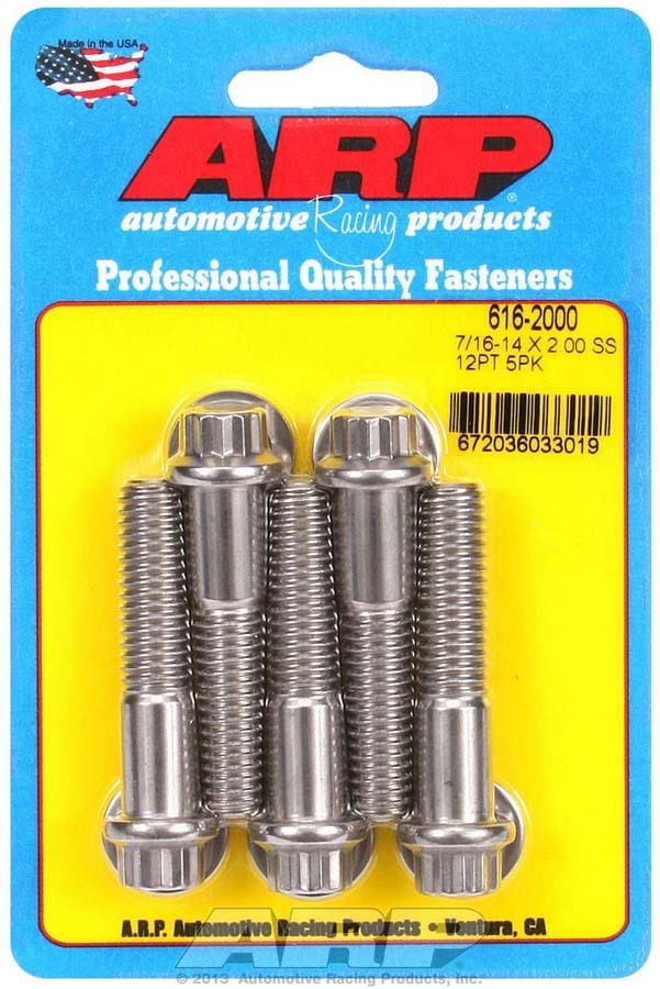 ARP S/S S/S Bolt Kit 12pt 5pk 7/16-14 x 2.000 - 6162000
