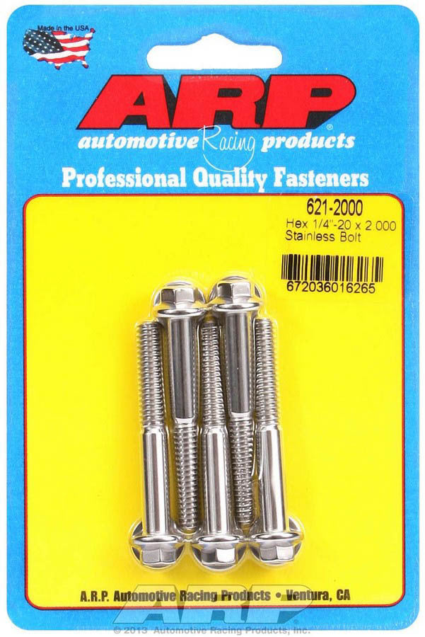 ARP S/S S/S Bolt Kit - 6pt. (5) 1/4-20 x 2.000 - 6212000