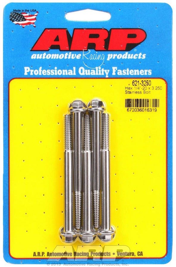 ARP S/S S/S Bolt Kit - 6pt. (5) 1/4-20 x 3.250 - 6213250