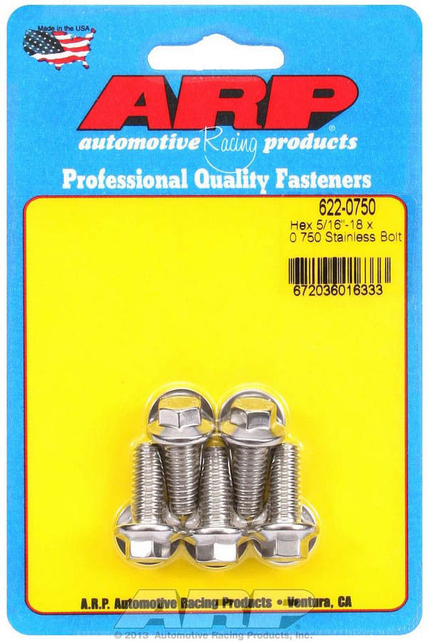 S/S Bolt Kit - 6pt. (5) 5/16-18 x .750 - 6220750