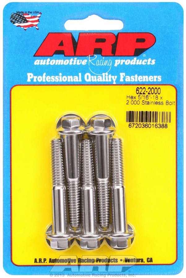 ARP S/S S/S Bolt Kit - 6pt. (5) 5/16-18 x 2.000 - 6222000