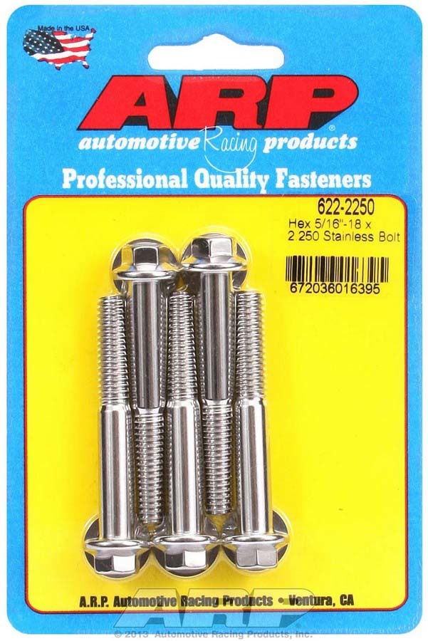 ARP S/S S/S Bolt Kit - 6pt. (5) 5/16-18 x 2.250 - 6222250