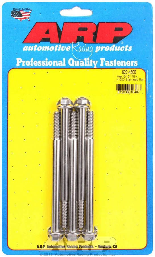 ARP S/S S/S Bolt Kit - 6pt. (5) 5/16-18 x 4.500 - 6224500